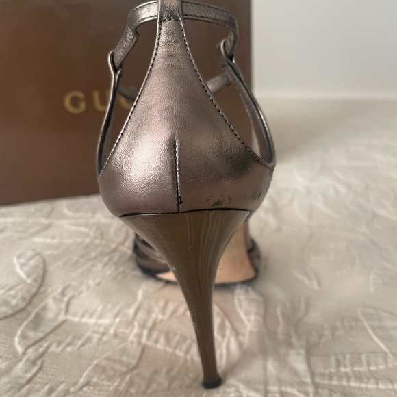 Gucci Authentic Sandal Heels. Grey Silver size 8. - Picture 9 of 16